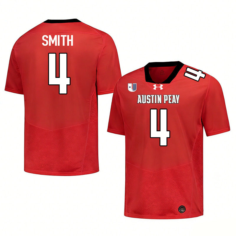 Austin Peay Governors #4 Austin Smith College Football Jerseys,Uniforms Stitched-Red Austin Peay Governors #4 Austin Smith College Football Jerseys,Uniforms Stitched-Red